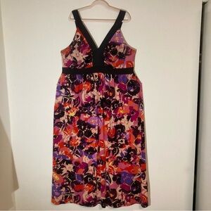 Fashion Bug Multicolor Floral Sleeveless Maxi Dress, Sz 2x 18/20, Wide Straps